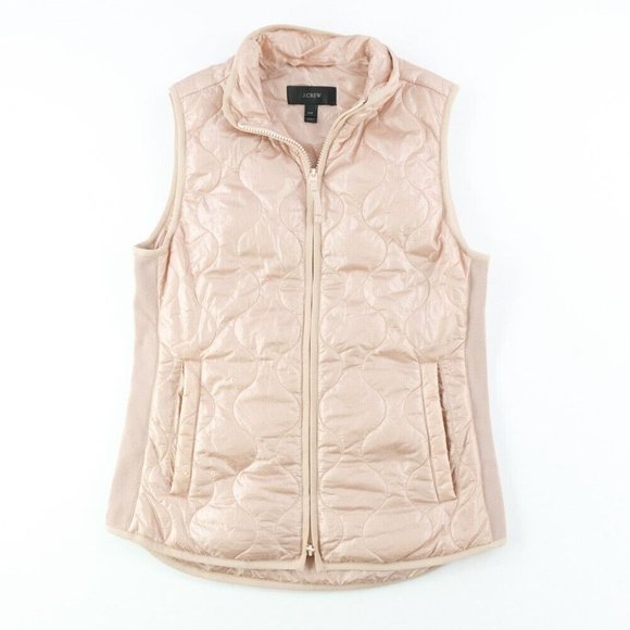 J.CREW Jackets & Blazers - J. Crew Vest Women's XXS Quilted Double Full Zip #B8448 Light Pink Outdoor Vest